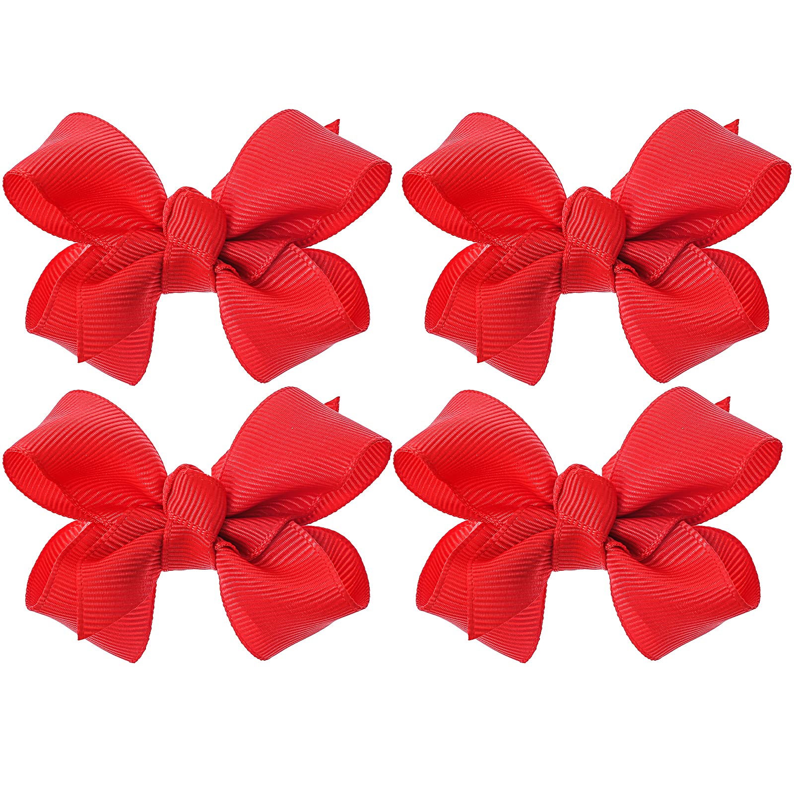 WLLHYF3 Inch Hair Bows for Girls 4 Pieces Grosgrain Ribbon Alligator Clips bows Clips Christmas Hair Accessories for Babies Kids Toddlers Teens