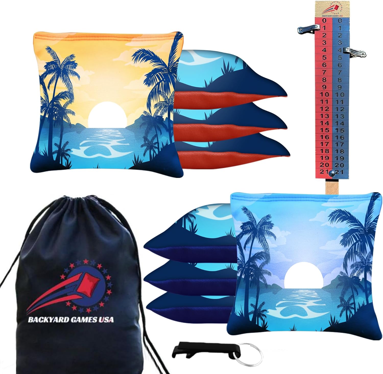 CornholeGamesUSA Tournament Cornhole Bags Sets of 8 Regulation Professional, Tournament Slick n Stick Corn Hole Beans Bags for Cornhole Games