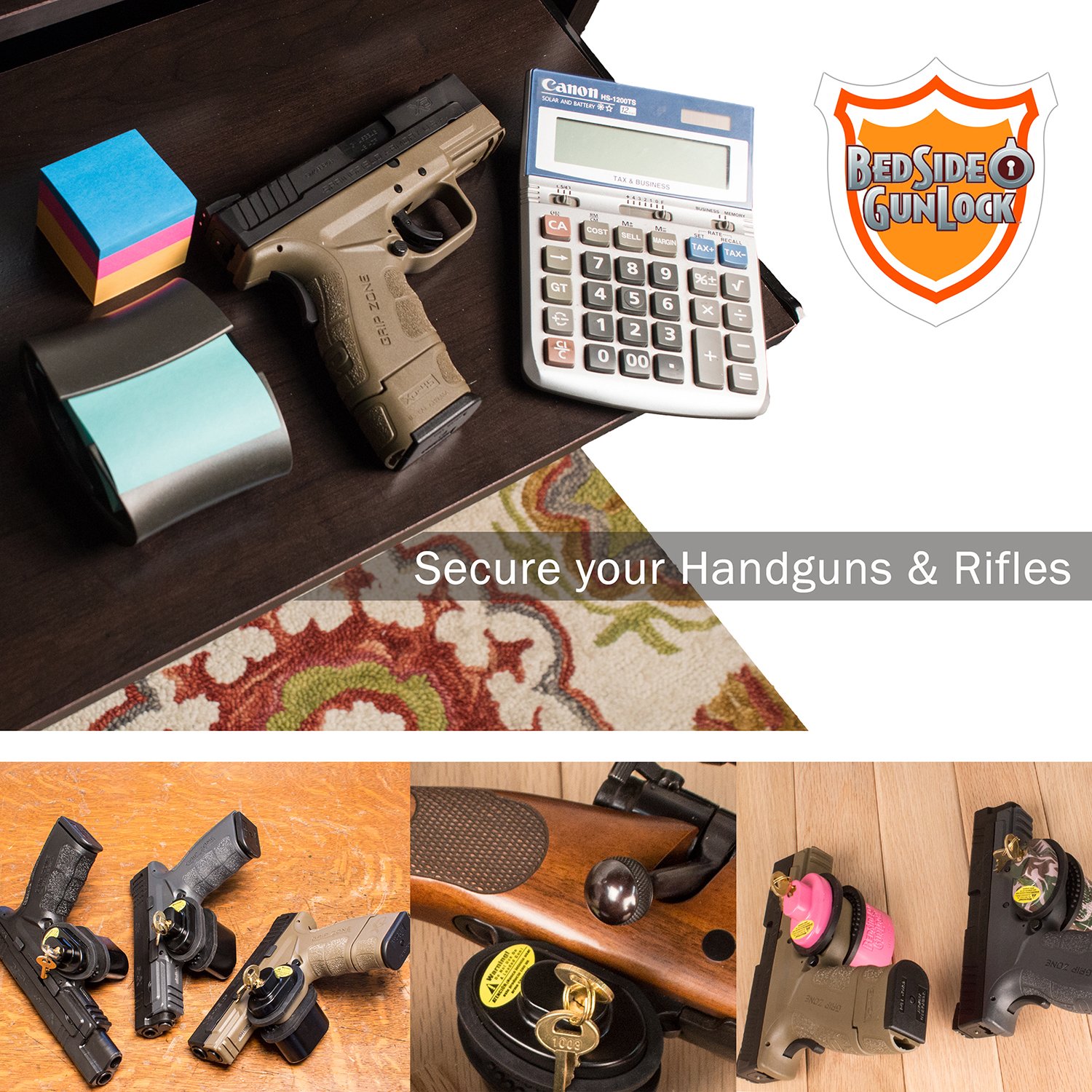Buy BedSide GunLock Gun Safe Storage Trigger Lock for Guns Pistol