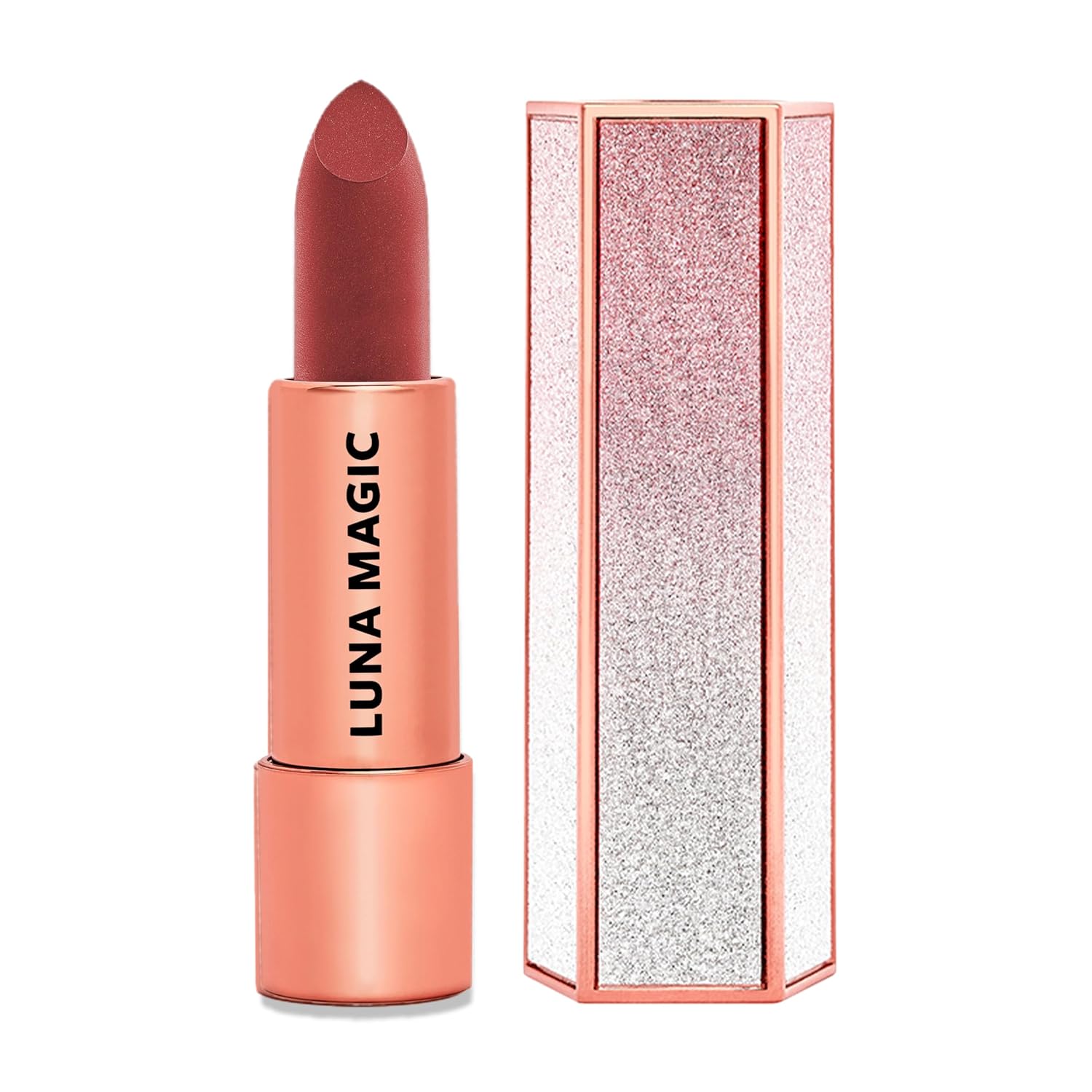 LUNA MAGIC Madi Moisturizing Nude Lipstick with Velvet Finish, High Pigment, Precise Bullet Tip & Soft Texture - NYC Inspired Long-Lasting Wear & Cruelty-Free Formula - Berry Nude - 3.6g