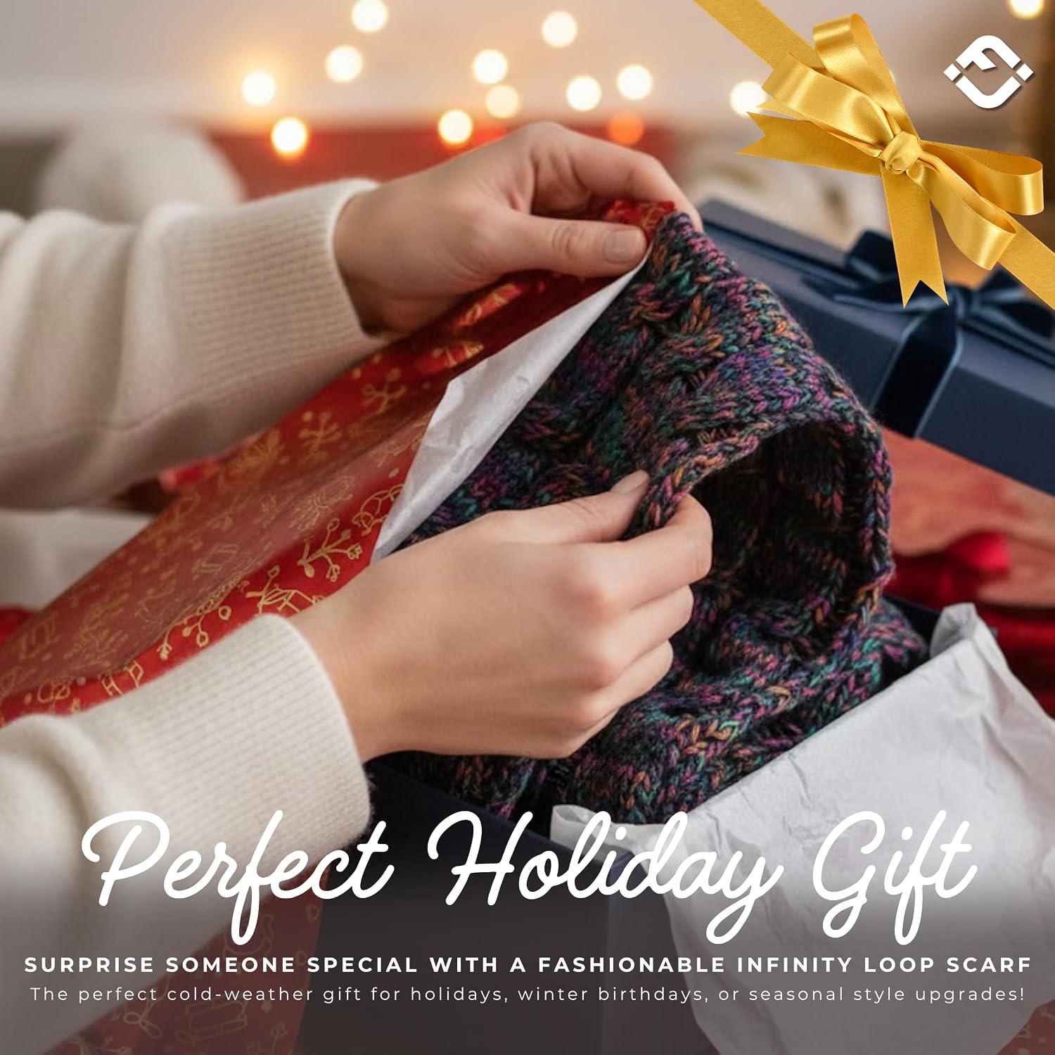 Funky Junque Infinity Scarf for Women – Oversized Chunky Winter Scarf, Colorful Fall Scarves, Soft Sweater Wrap Cozy Style