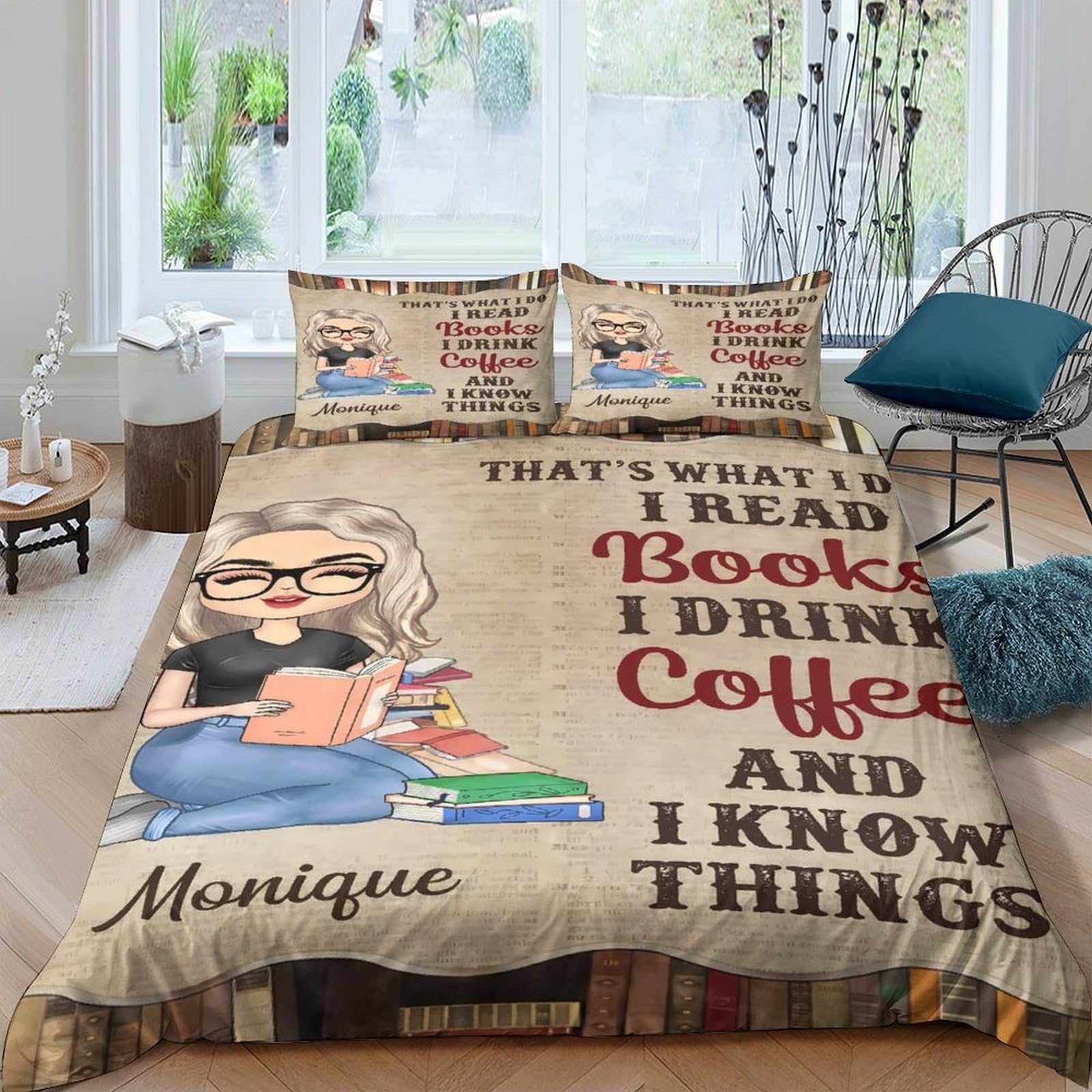 Ctjqhvkz Style-4 3D Printed Book Lover Fitted Sheet Microfiber Soft Coffee Theme Bed Cover For Bedroom Dorm Decor Mattress Protection Single（135X200cm）