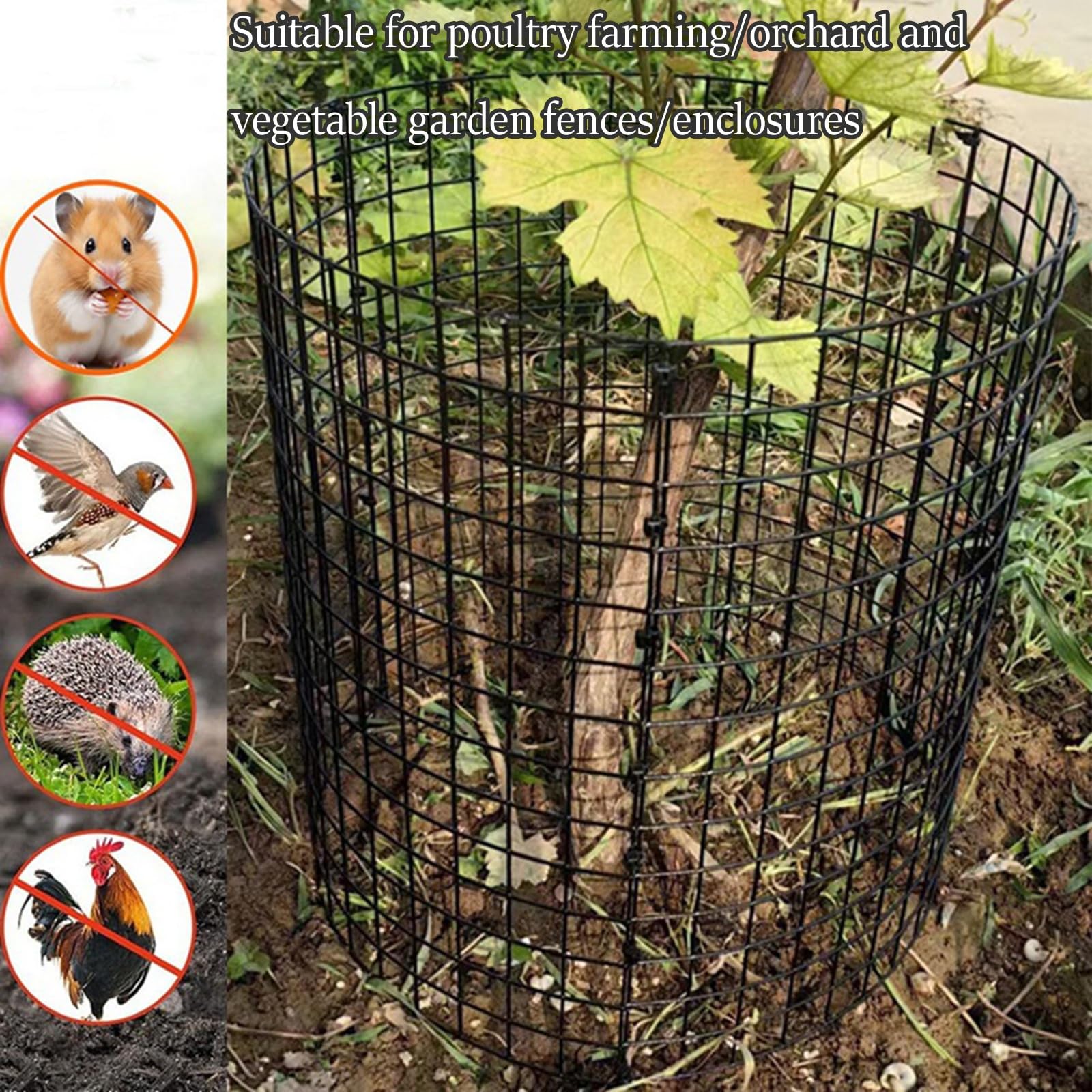 Siatka Spawana Klasy Profesjonalnej, Wytrzymałe Ogrodzenie Powlekane PVC do Ochrony Przemysłowej Rolniczej i Domowej(Black,1x30m,3.0mm)