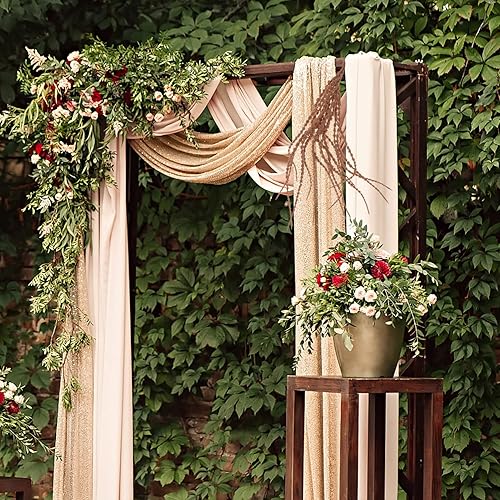 Miniatura 4 de NOLITOY Decoración suave de flores colgantes de vid, plantas falsas, decoración de cuentas decorativas para otoño, decoración de boda, flores de