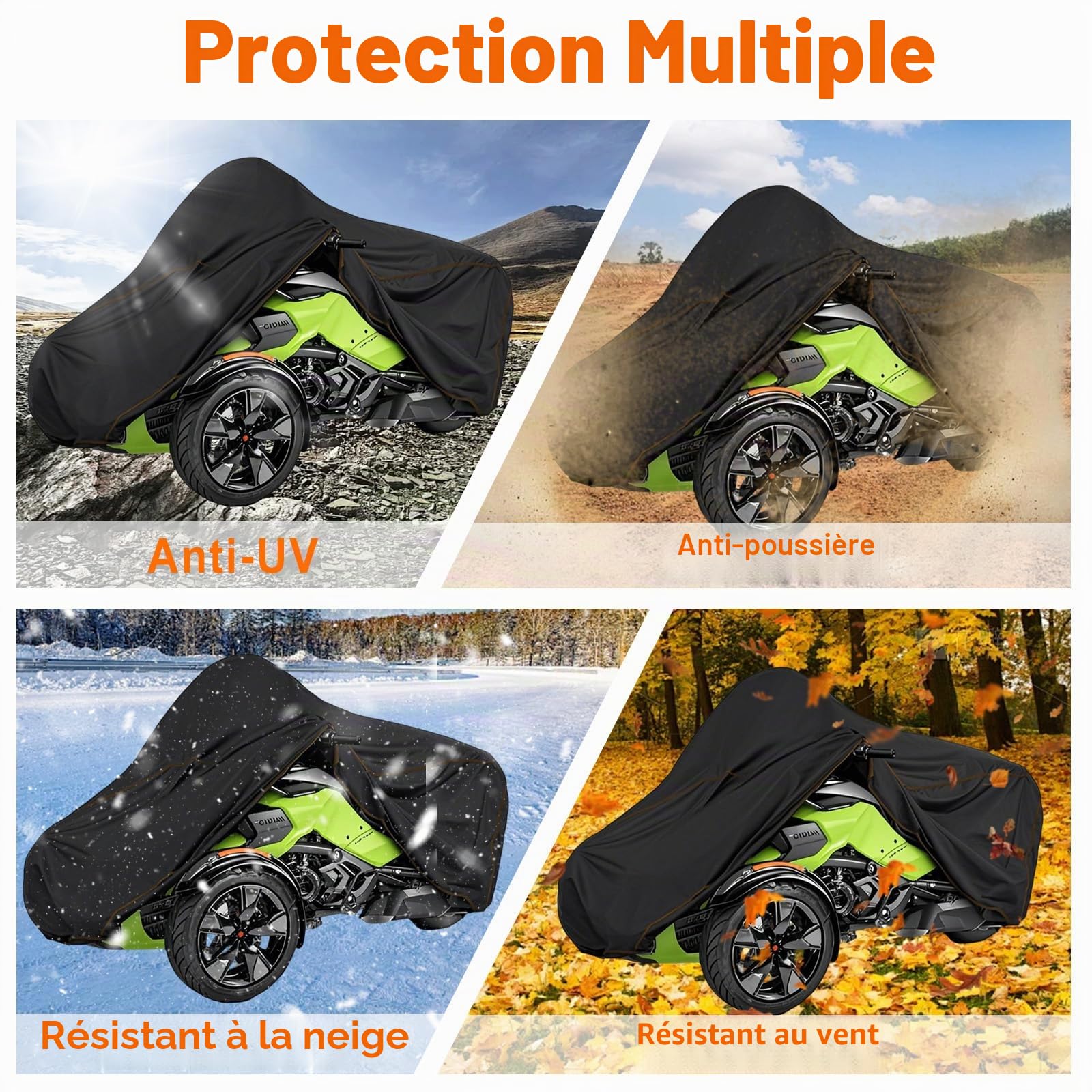 Spyder Coque intégrale 420D Compatible avec Can-Am Spyder F3-S/Ryker 600 900 Sport Vraiment étanche à la poussière et aux intempéries (Pas pour F3 Limited/RT)