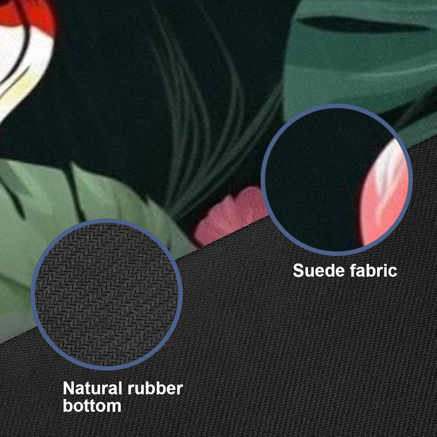 Yoga Towel, Tropical Flamingo Pattern Non Slip Sweat Absorbent Hot Yoga Mat Towel for Hot Yoga, Pilates and Fitness - 72.8" x 26.8"