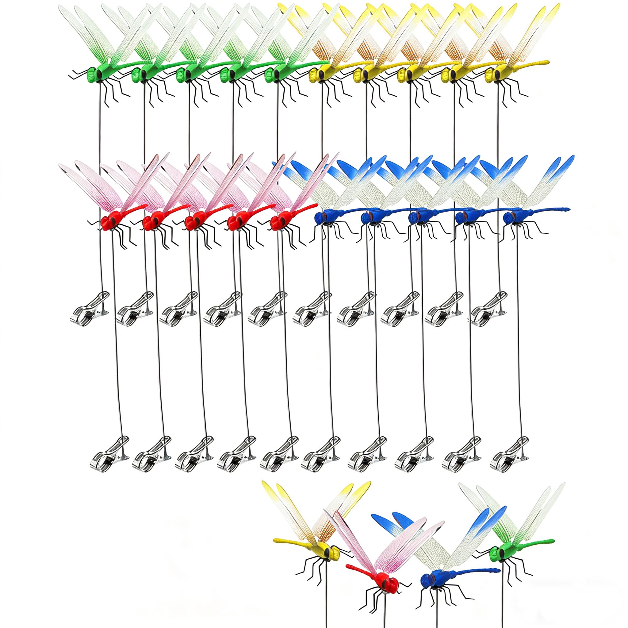 Clip a libellula, clip per mosche a forma di libellula, decorazione repellente per insetti, libellule finte, per cappelli, cervi e cavalli, dispositivi per spaventare le mosche per interni ed esterni