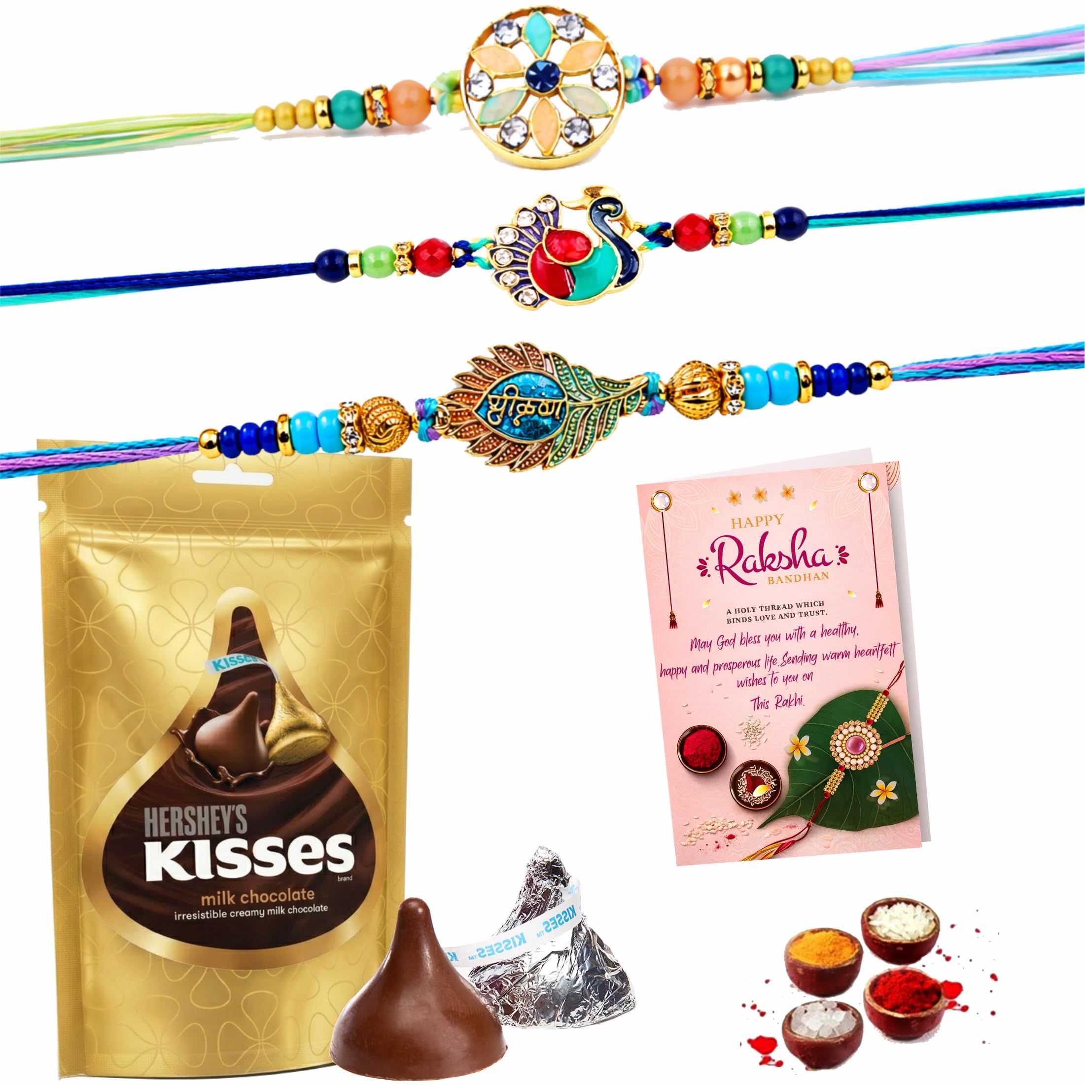 Rakhi Set for Brother-Designer,Shri Krishna Ji, Peacock Rakhi Set of 3 with Chocolate Gift Pack for Brother/Bhai/Bhaiya,Men,Boys,Adult,Kids-Super Sweet Rakshabandhan Gift Pack-image-42