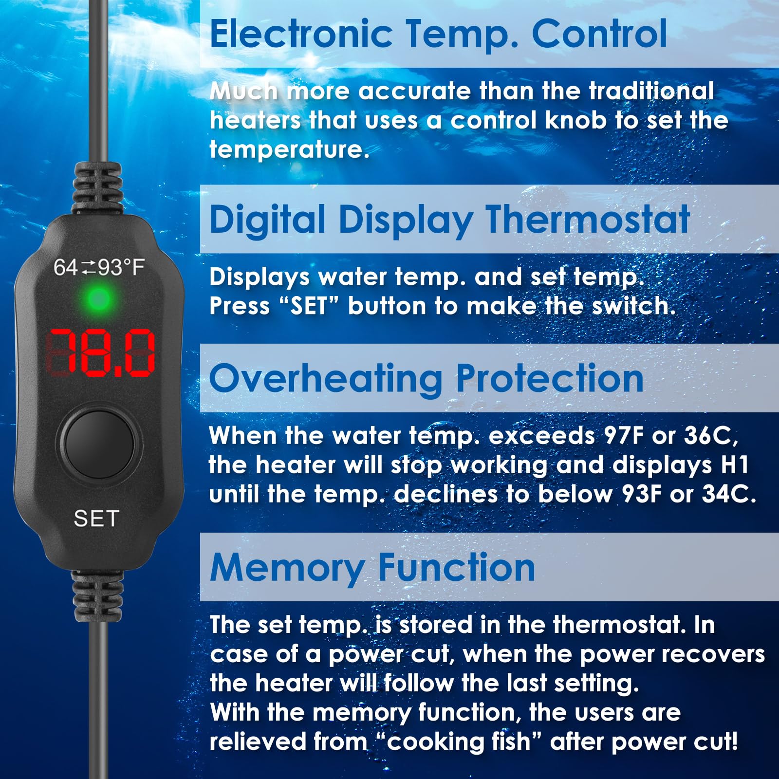 Mini-Aquarium-Heizung, 10 W, super kleiner Aquarium-Heizer mit Digitalanzeige-Thermostat, 5 V/2 A, USB-betriebener Betta-Tankheizer, Schildkrötenheizung, kleine Aquariumheizung für Tanks bis zu