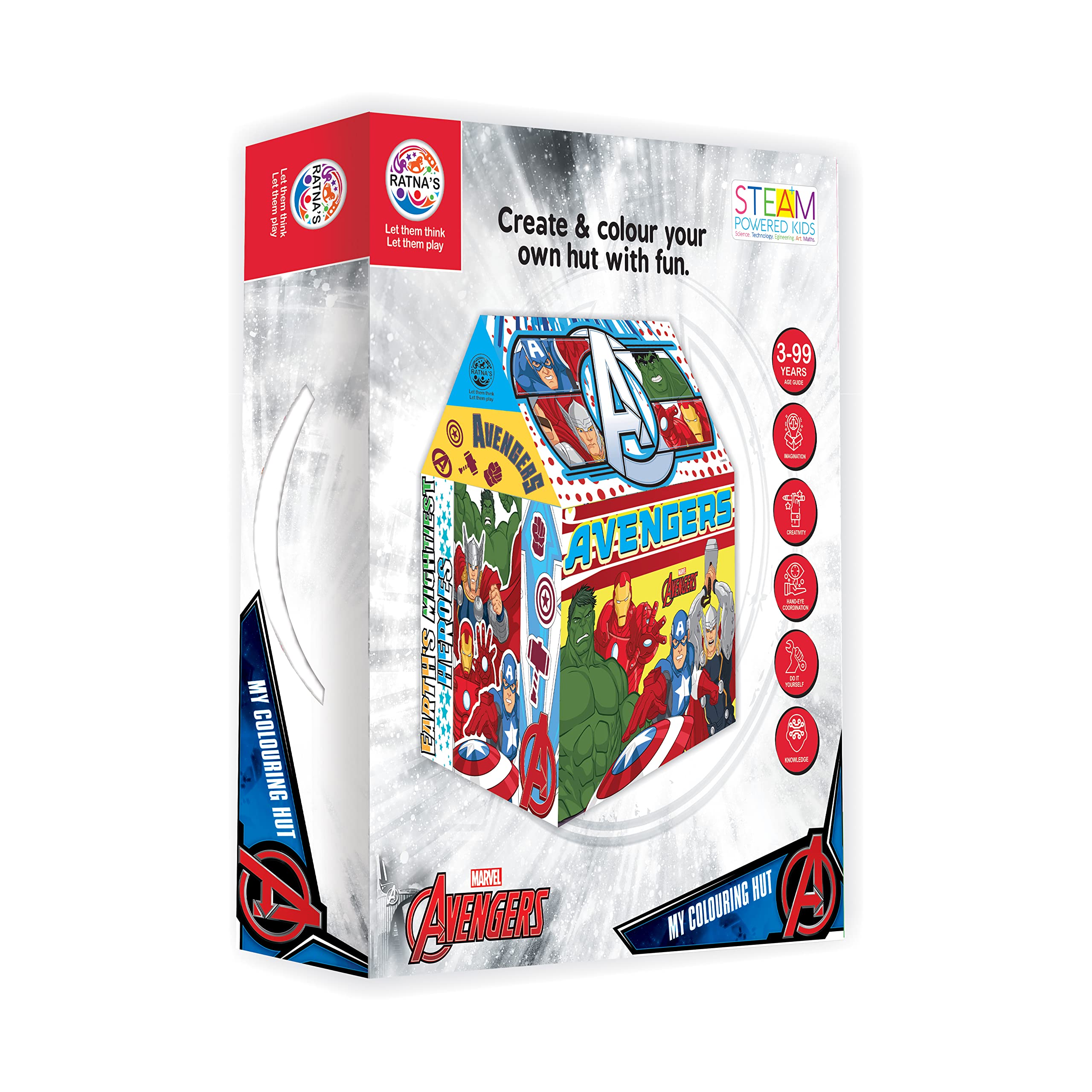 Ratnas My Colouring Hut Disney Marvel Play Tent (36 x 29 x 40 cm) DIY Kit Washable & Re-usable for Kids 3+ Years (Avengers) (B09P6HQ76L) Amazon Price History, Amazon Price Tracker