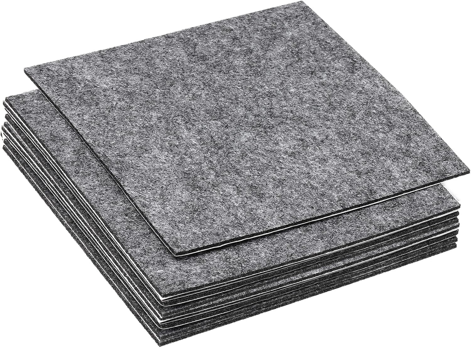 PATIKIL 8x8 Inch Lamp Base Felt, 10Pack 2mm Thickness Square Felt Furniture Pad Soft Adhesive Non-Slip Anti-Scratch Backed Felt for Lamp Furniture DIY Craft, Grey