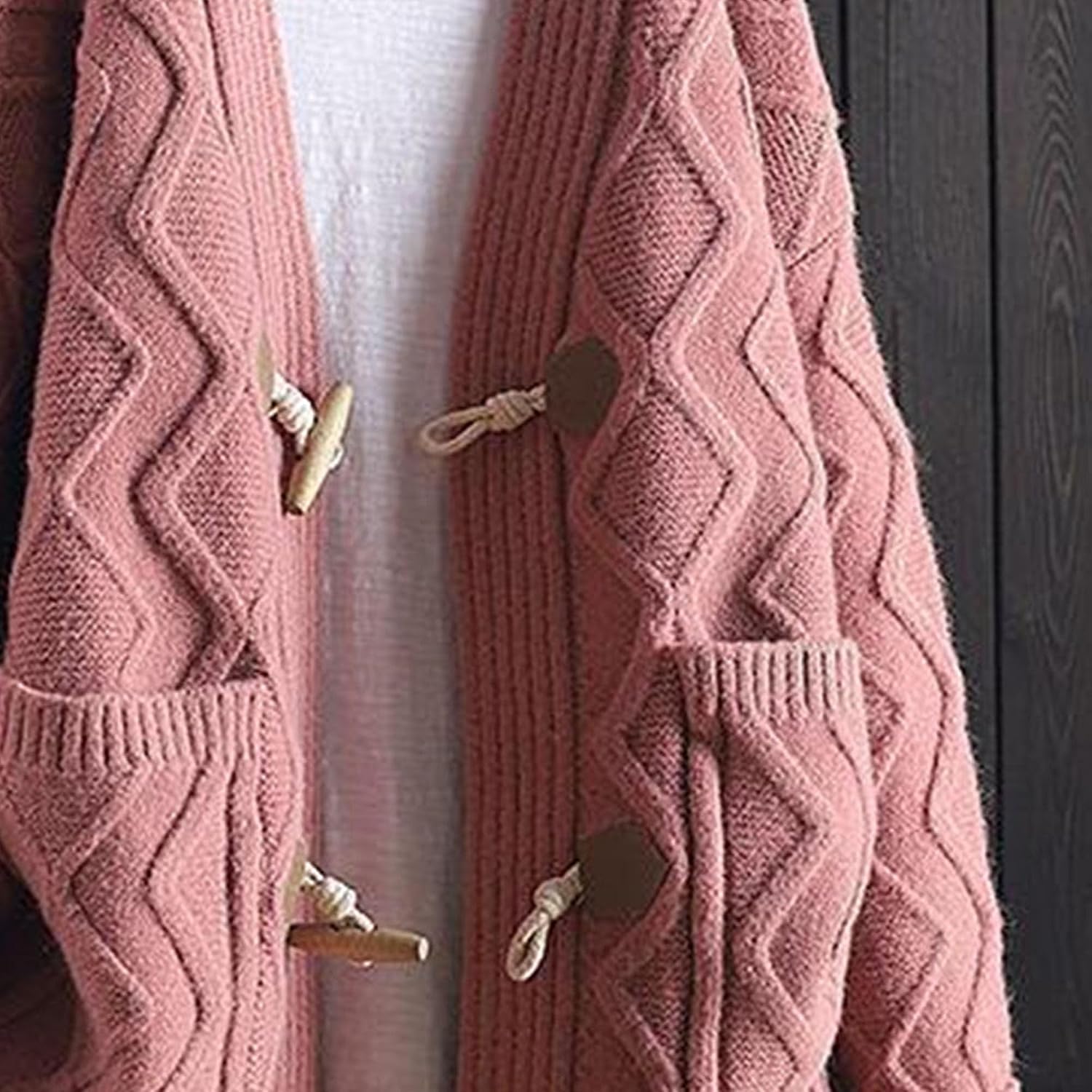 Womens Oversized Cardigan Sweaters Lightweight Open Front Button Outwear Coats Winter Knit Cardigan with Pockets