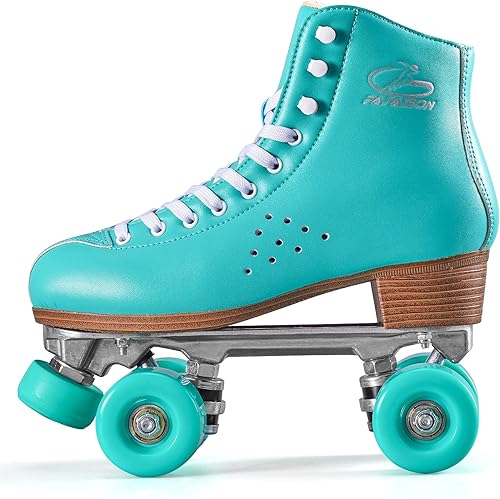 Miniatura 9 de PAPAISON Patines de ruedas para mujeres y hombres, de lujo, de 2 capas, de cuero de microfibra, de doble fila, patines clásicos para niñas, patines