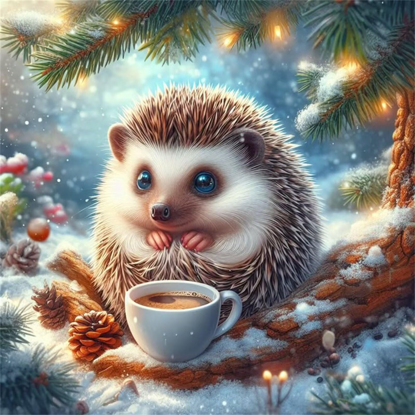 Puzzle 1000 elementów dla dorosłych Hedgehog Coffee, klasyczne puzzle Jigsaw 65 x 65 cm, gra zręcznościowa dla całej rodziny, kolorowe układanie puzzli, dekoracja domu