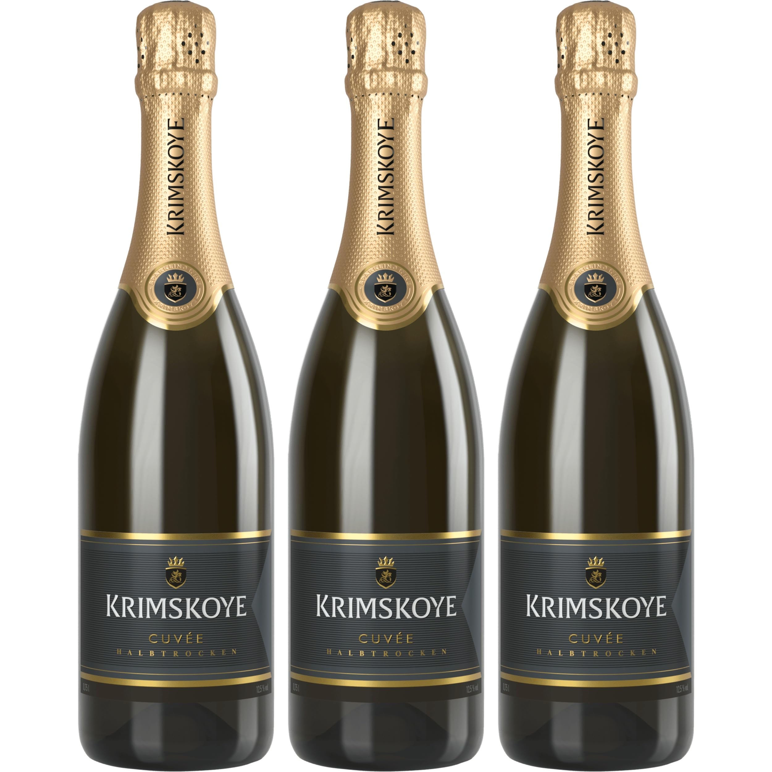 Krimskoye Weiss halbtrocken Schaumwein Moldawien inkl. FeinWert E-Book (3 x 0.75 l)