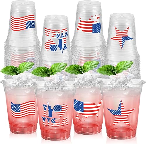 Miniatura 36 de ABURRORI 50 piezas de vasos de plástico groovy de 12 oz, decoraciones de fiesta boho con flores de margarita desechables, vasos de plástico