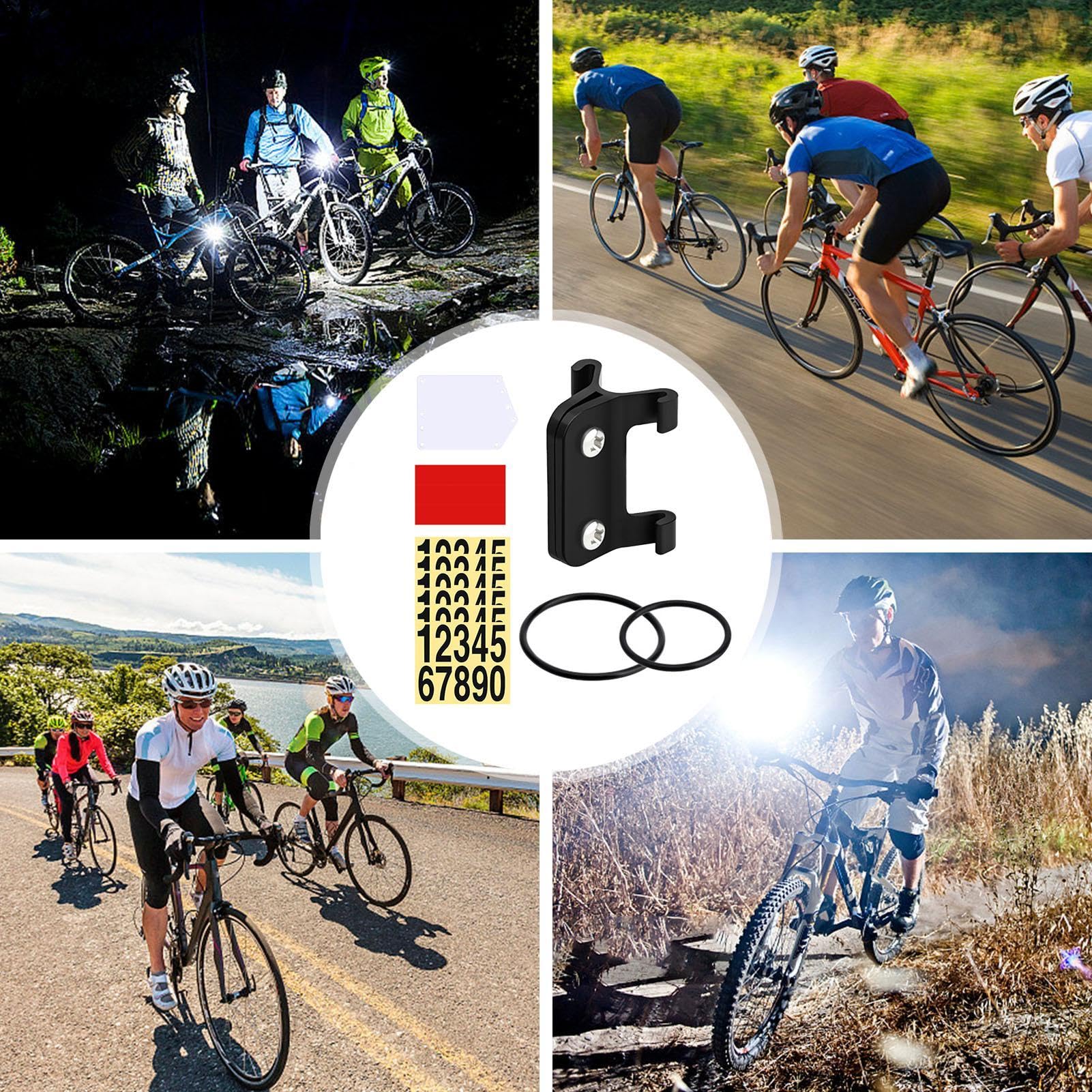 Supporto Portanumero Per Bici Da Corsa E Mountain Bike – Fissaggio A Doppia Vite Per Tubo Sella Tondo O A V – Include Numeri Adesivi