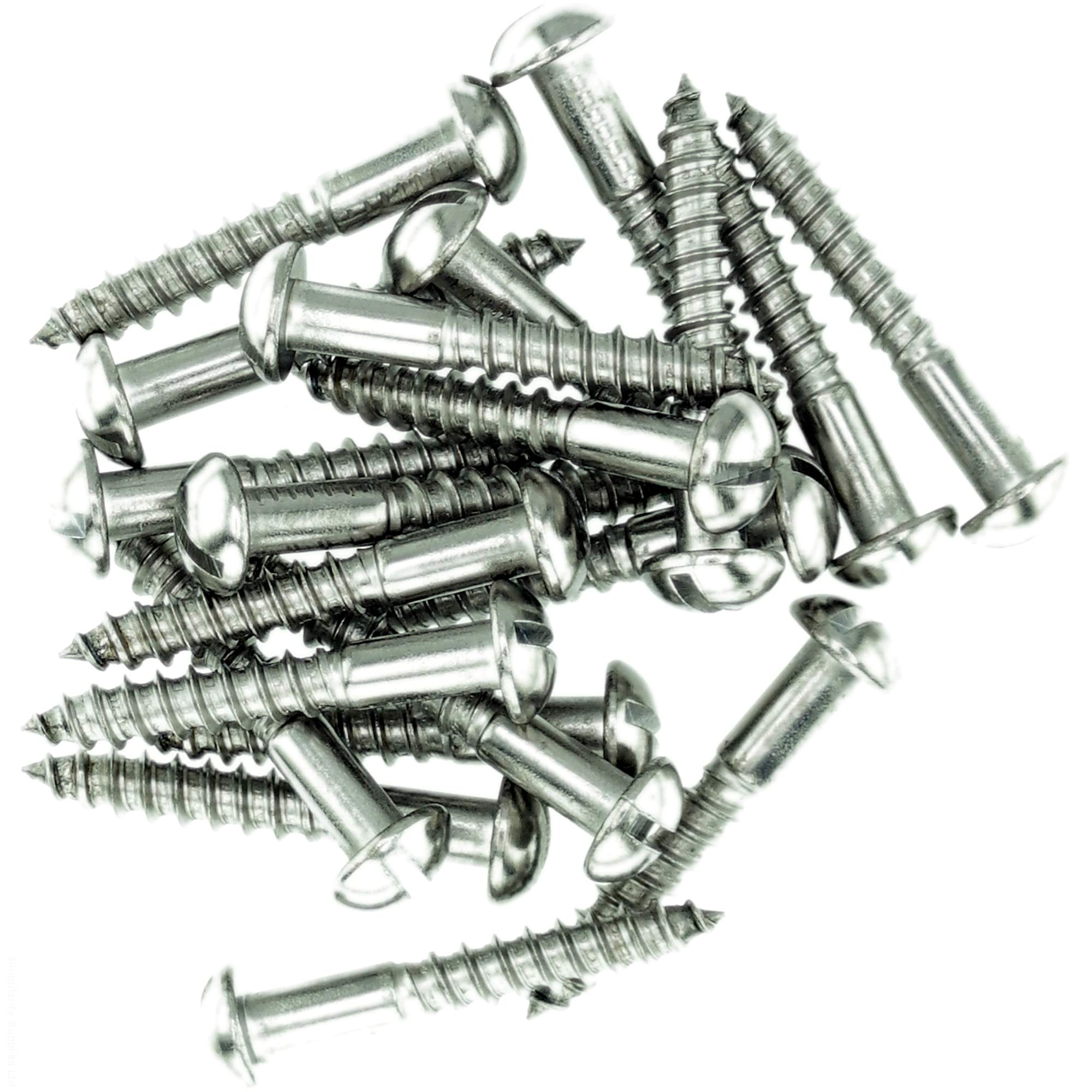 Singularity Supplies No.6 X 1.18 (3.5Mm X 30Mm) Slot Pan Wood Screw - Stainless Steel (A2) (Pack Of 20)