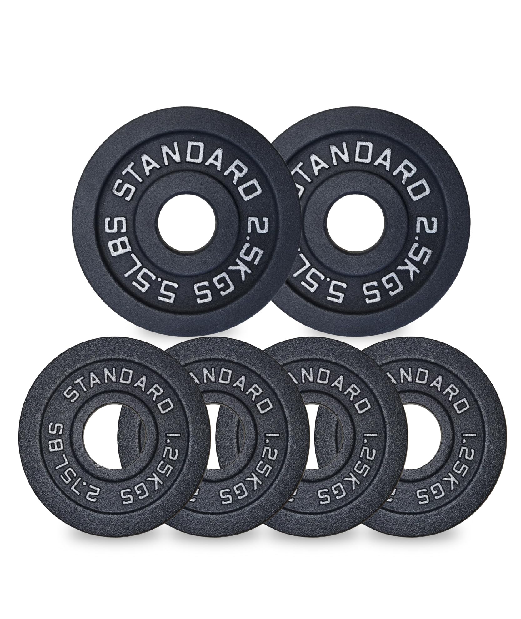Cast Iron Weight Plates Set 2" Olympic Barbell Home Gym Equipment 1.25kg-25kg Pairs Sets with 5ft-7ft Barbell Strength Training