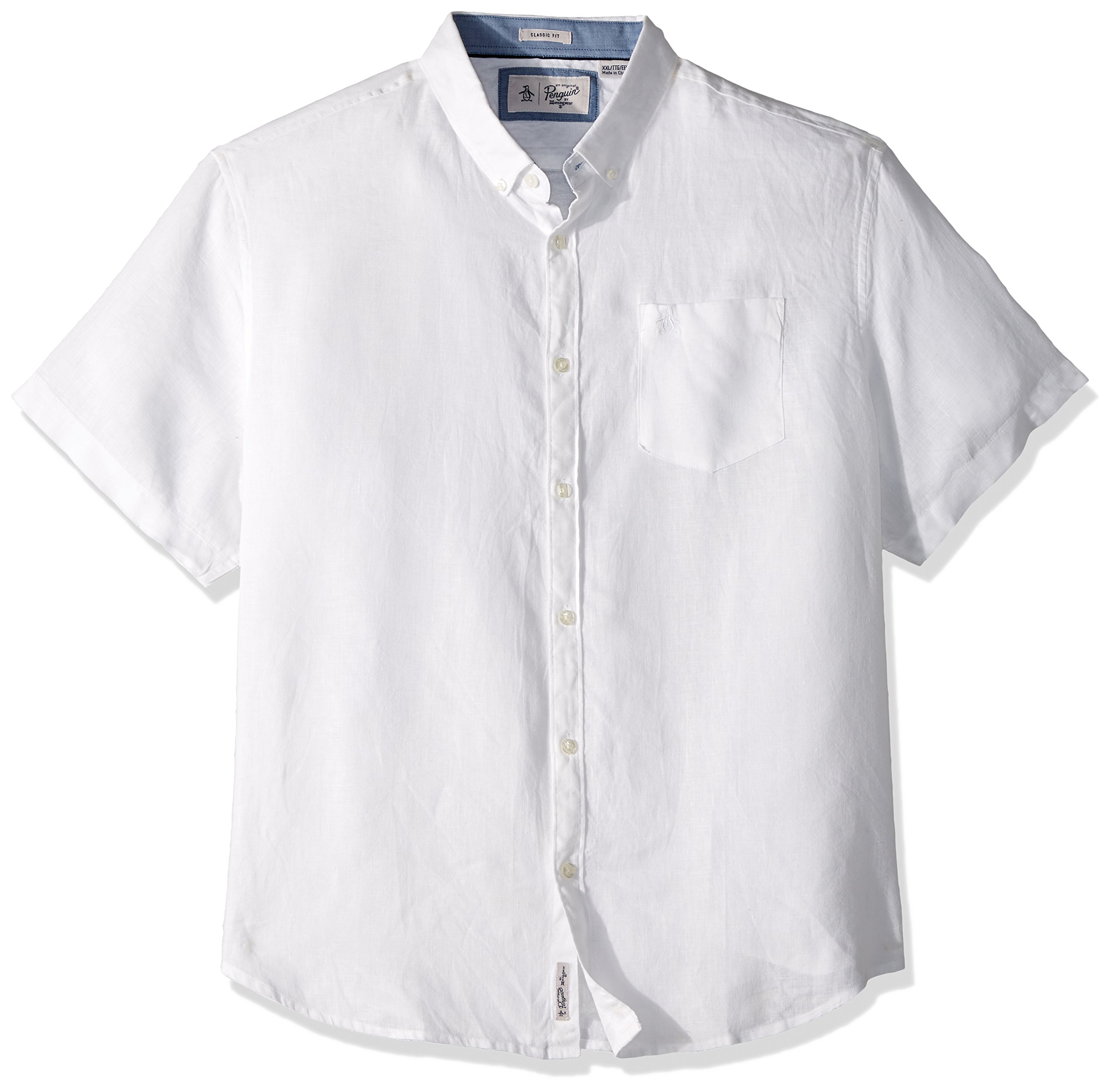 ORIGINAL PENGUINMen's Original Penguin Men's Short Sleeve Washed Linen Shirt Button Down Shirt