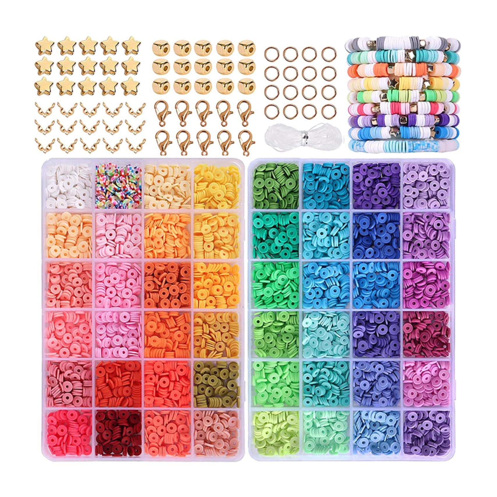 DIYEAH Kit per Creazione Gioielli Fai da Te Perline in Pasta Polimerica e Metallo, Scatola Portaoggetti Inclusa, per Artigianato Creativo DIY