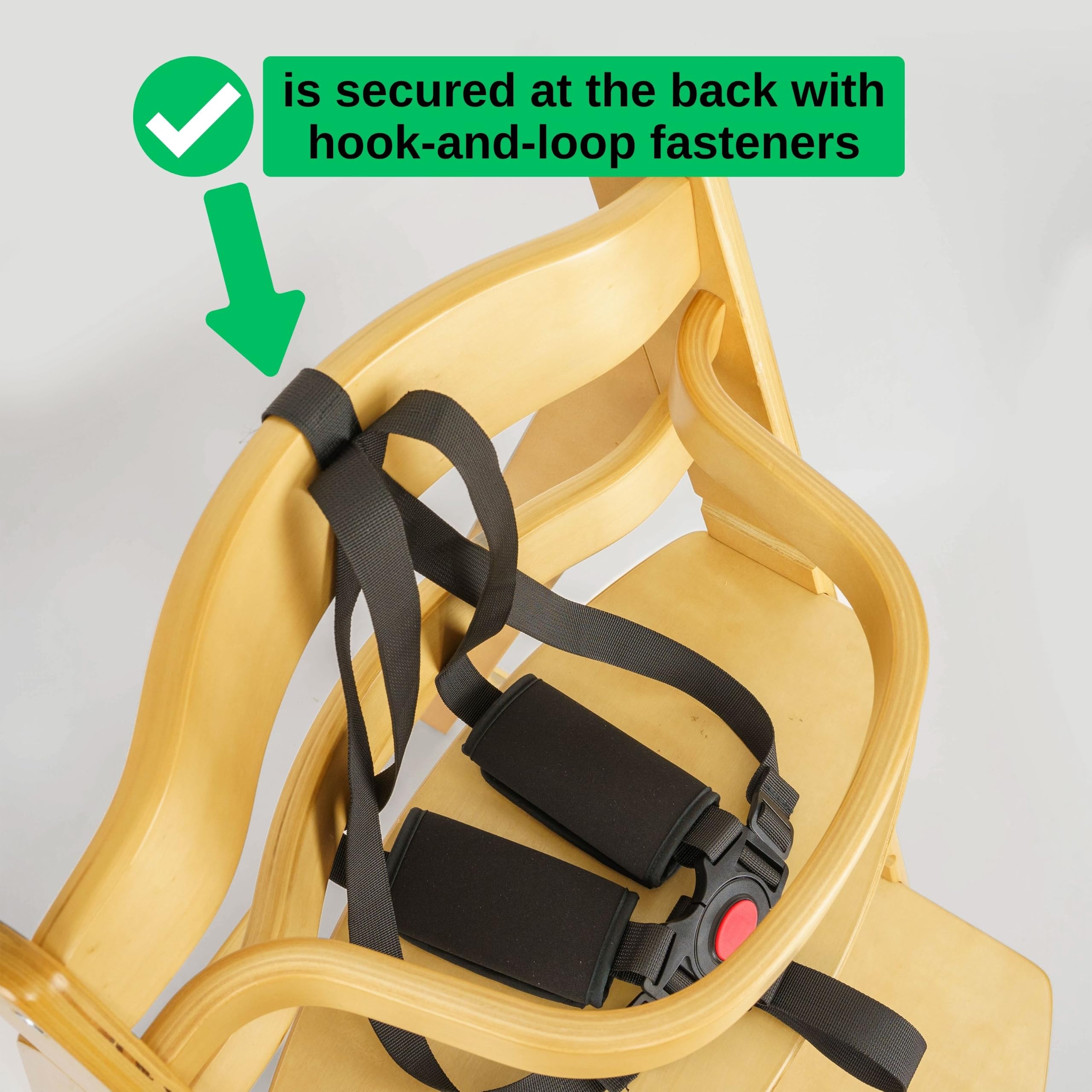 Arnés de seguridad para trona con almohadillas para el cinturón, 1 Set, compatible con Hauck, Stokke Tripp Trapp, Roba, sistema de arnés de 5 puntos para tronas infantiles