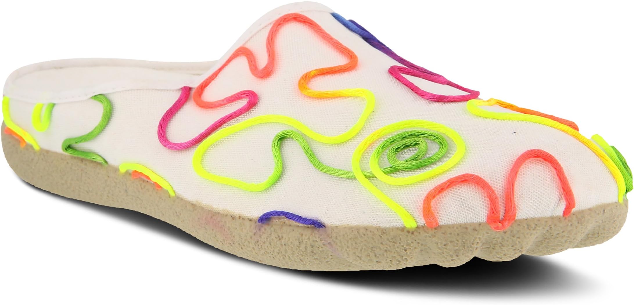 Flexus by Spring Step Women's Taya Slipper, White Mutli, 36 M EU (US 5.5-6 US)