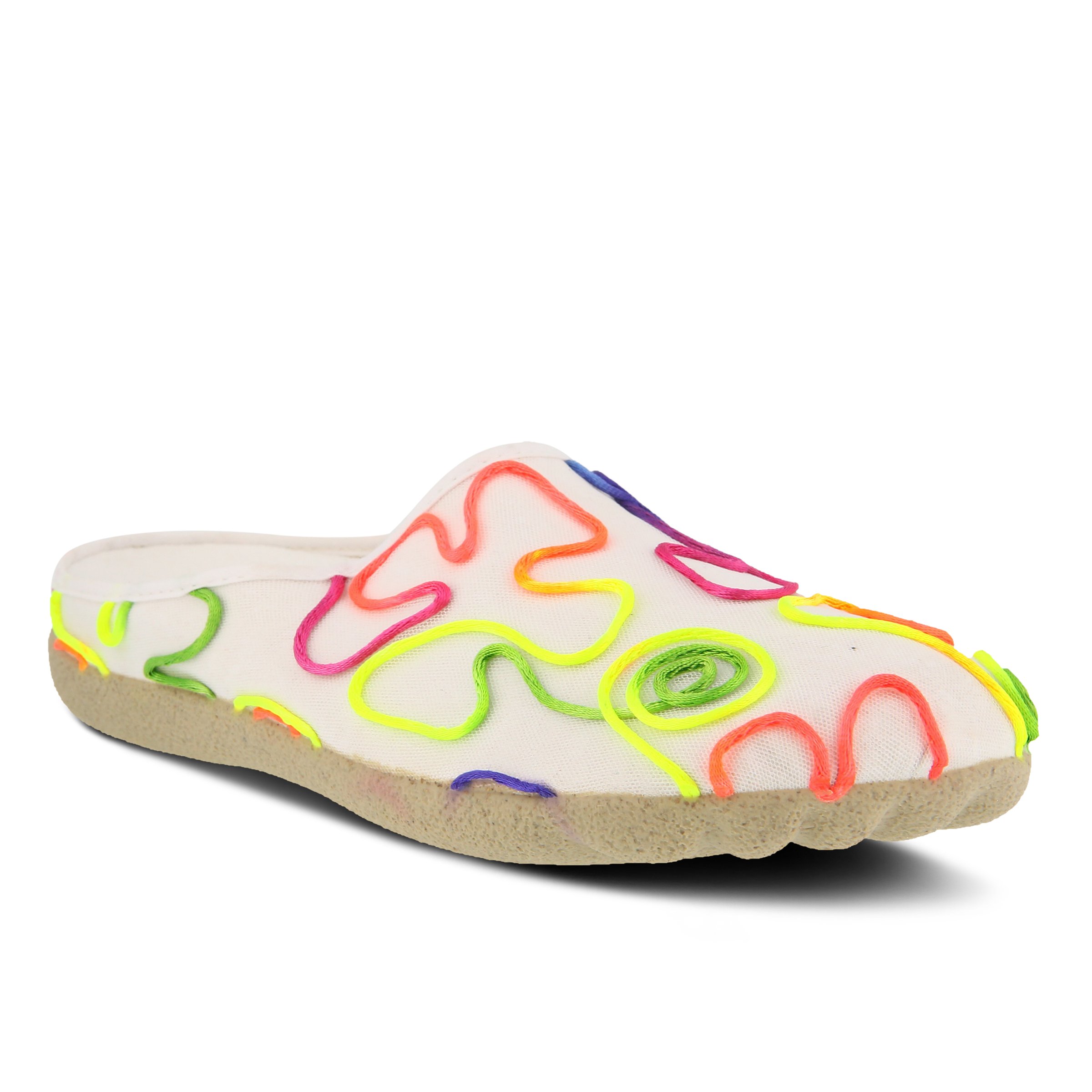 Flexus by Spring Step Women's Taya Slipper, White Mutli, 36 M EU (US 5.5-6 US)