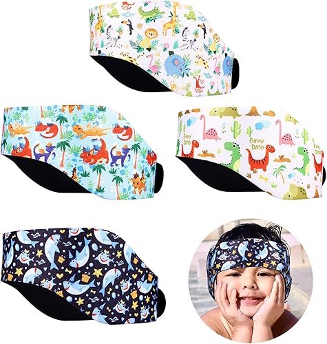 4 diademas de natación para niños, ajustables e impermeables para los oídos, lindos dibujos animados, protección para los oídos, tapones para los