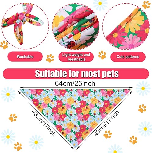 Miniatura 2 de 8 bandanas reversibles para perros con estampado de flores diseño triangular accesorios para perros gatos mascotas