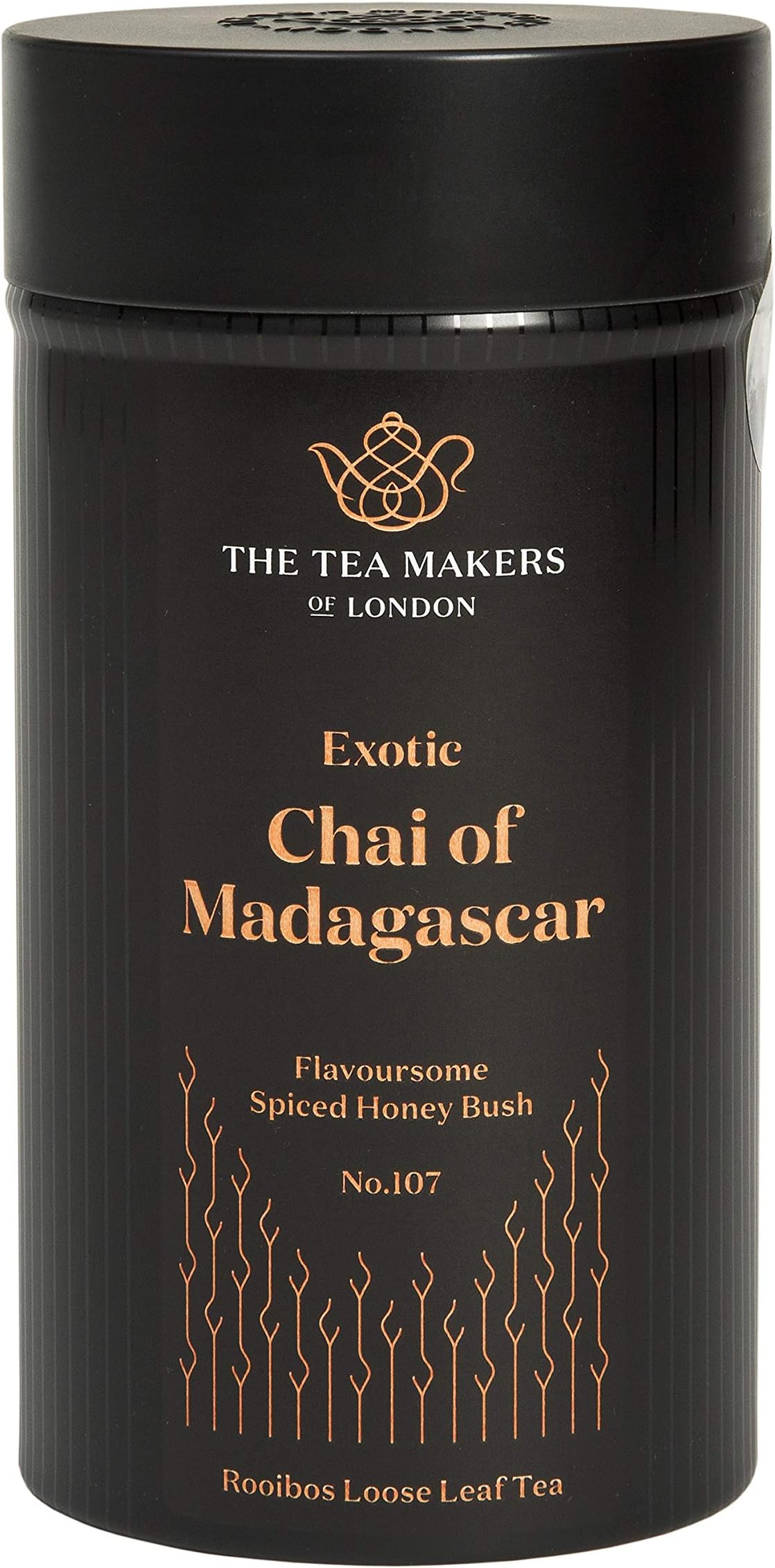 The Tea Makers of London Chai of Madagascar - Green Honeybush Tea with Delightful Blend of Exotic Fruits 125g Caddy