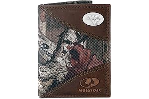 ZEP-PRO Men's Mossy Oak Nylon and Leather Trifold Concho Wallet: Stealthy Storage for Outdoor Enthusiasts