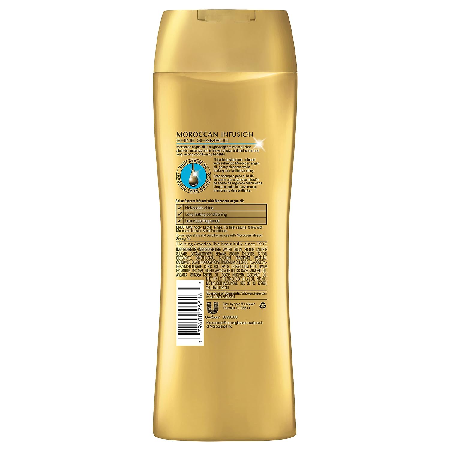 Suave Professionals Shine Shampoo, Moroccan Infusion, 12.6 oz