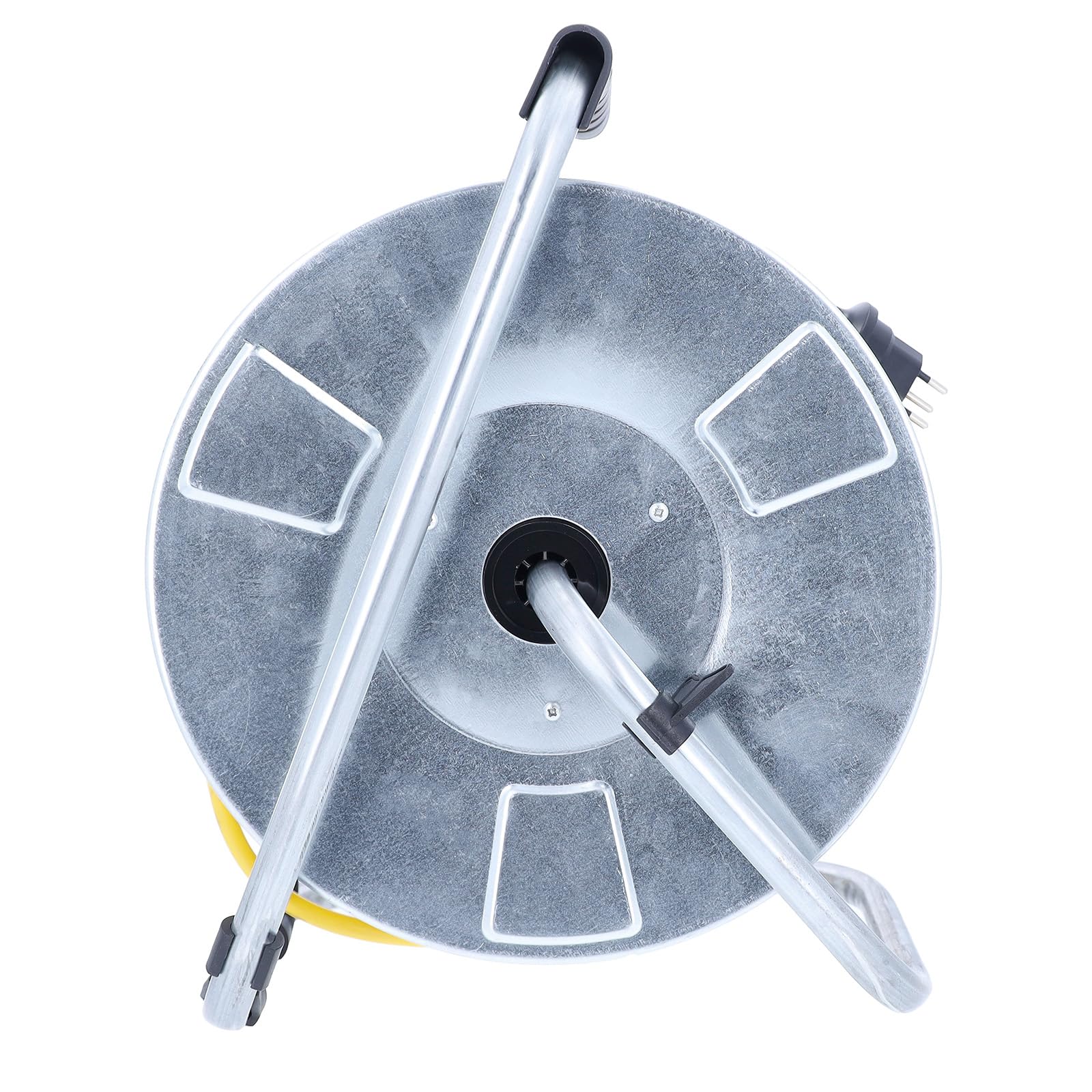 as - Schwabe avvolgicavo 50 m AT-N07V3V3-F 3G2,5, IP44 esterno, con spina SEV T13 IP55, 3 prese Tipo 13, interruttore termico di protezione, tamburo in lamiera d’acciaio zincata, Made in Germany