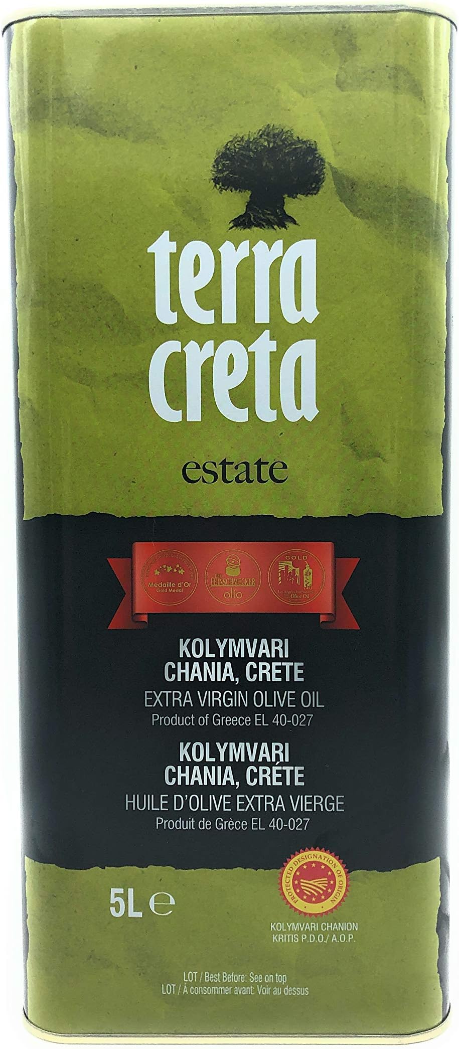 Terra Creta ESTATE Kolymvari Extra Virgin olive oil 5L can
