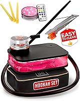 Vista 1 de Set portátil de cachimba con todo incluido - Set portátil de cachimba negro para viajes con bolsa plana para cachimba - Kit de cachimba