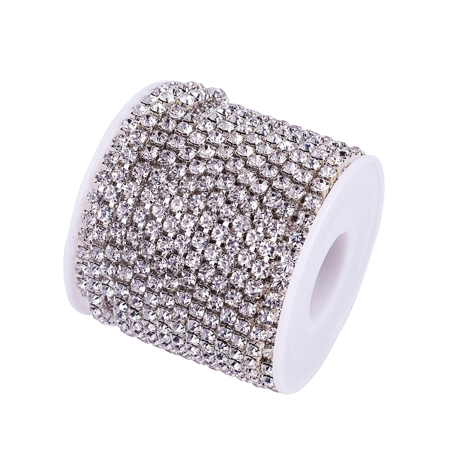 PandaHall - Catena con strass di cristallo e rocchetto per la creazione di gioielli, cristallo, 4 mm