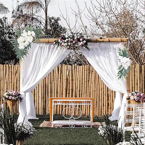 Miniatura 2 de Wnvivi Kit de flores artificiales para arco de boda, 2 piezas de decoración de arco de boda de rosas blancas sintéticas, juego de arreglos florales