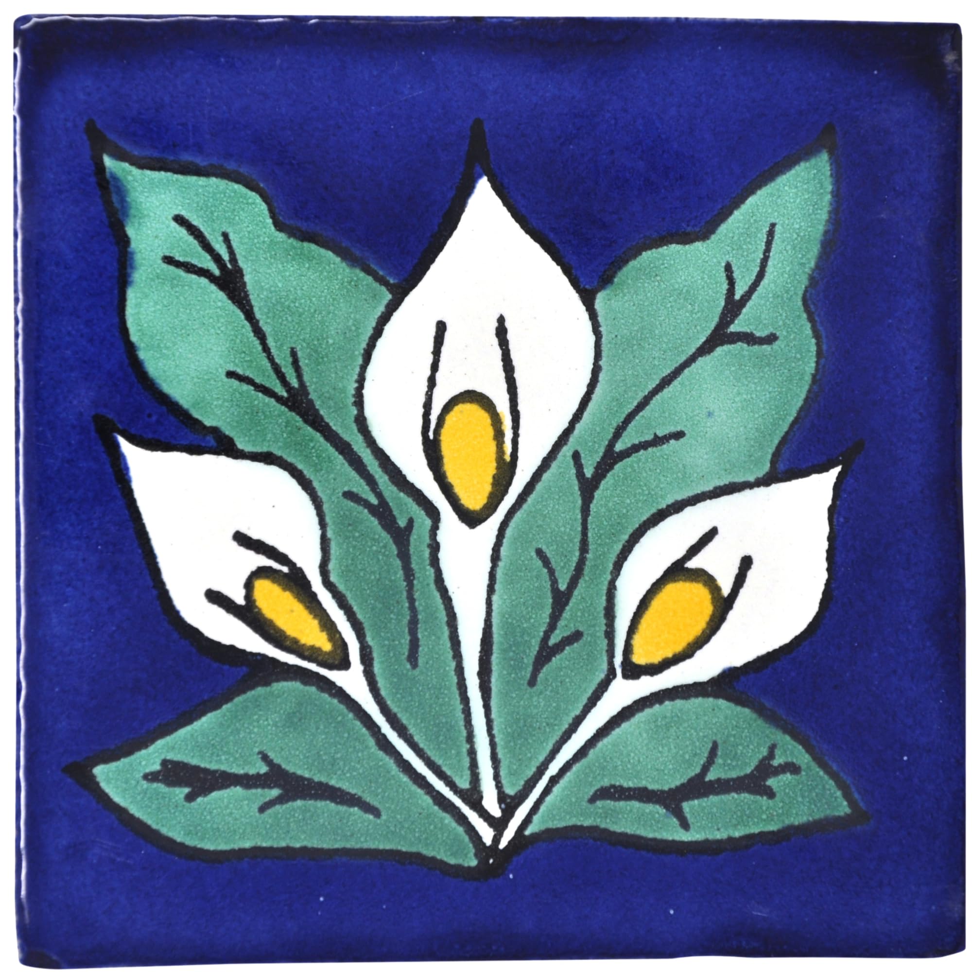 Tumia LAC Handmade Mexican Talavera Tile - Authentic Style Urbano Ceramic Tiles for Crafts, Backsplashes and Home Improvement - Individual Tile