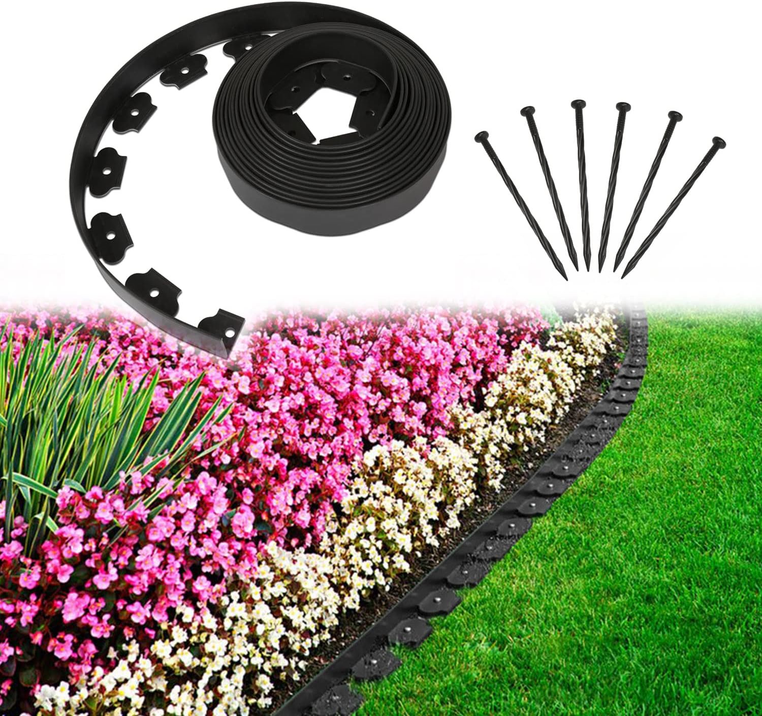 Valleitia Flexible Garden Border Edging, Flexible plastic lawn edging