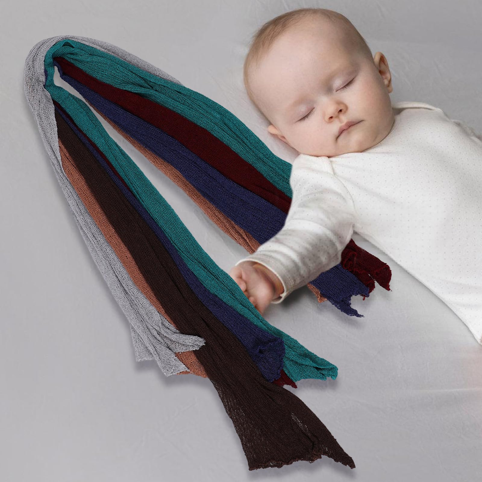 Garneck Manta Fotográfica para Recién Nacido, 6 Piezas, Fibra Acrílica | Unisex para Niños y Niñas, Accesorios de Fotografía Infantil, Set de Seis