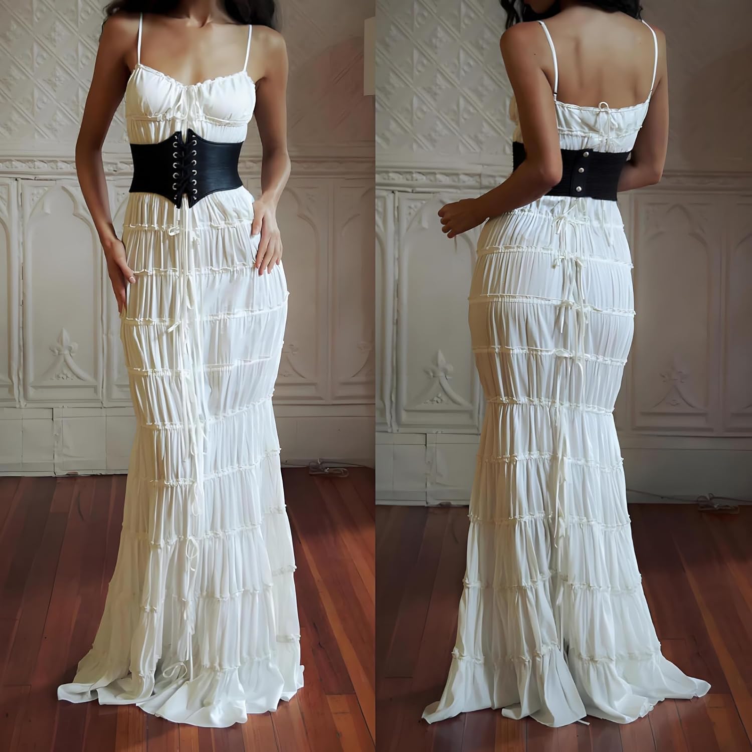 Ladies' lace waistband, tight corset, elastic, medieval court waistband, suitable for Halloween dress up - Image 2