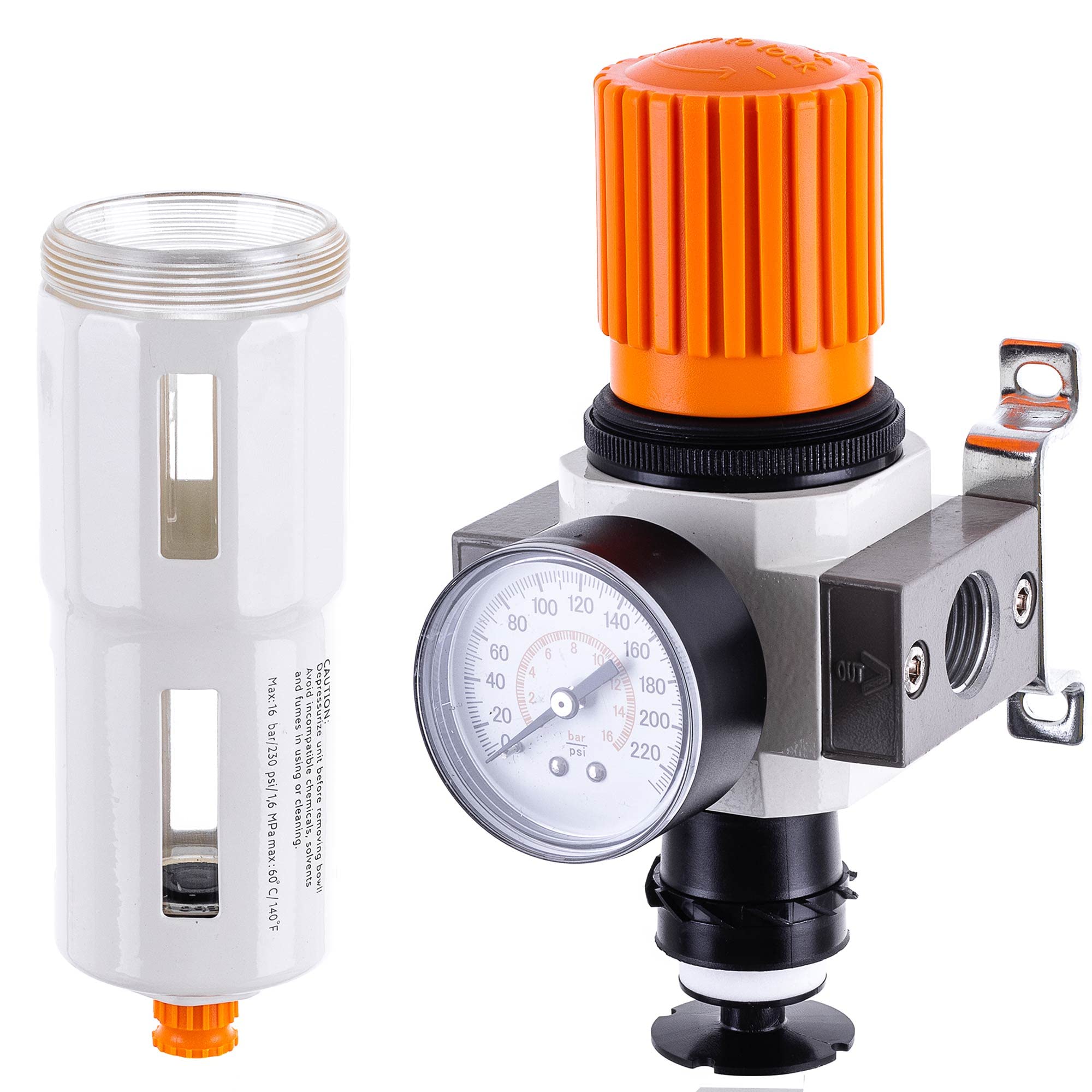 Filtro aria compressa Unità di manutenzione riduttore di pressione regolatore per compressore 0,005UM