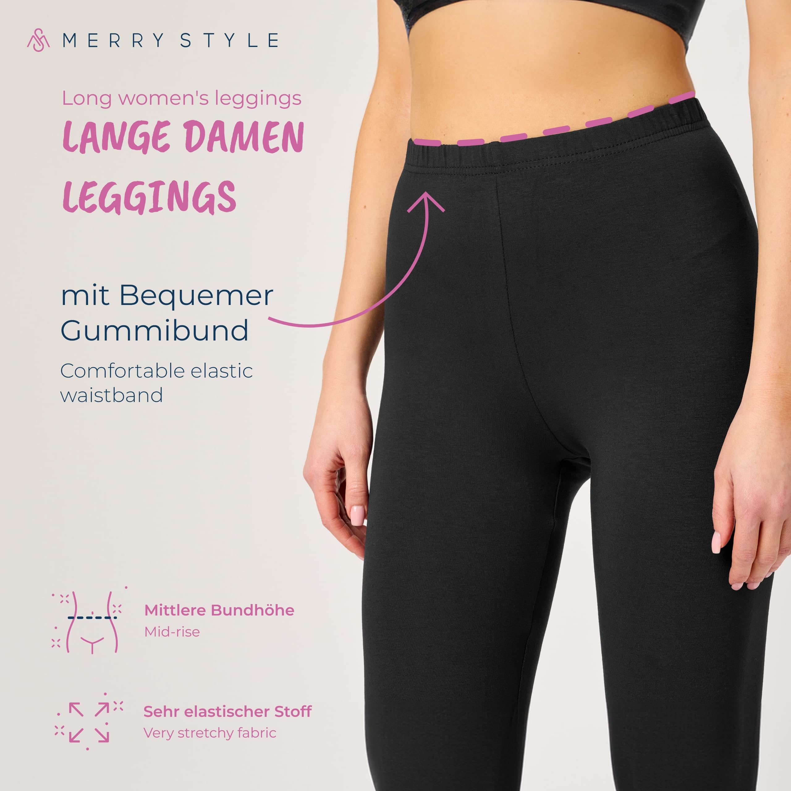 Merry Style Leginsy Damskie z Wiskozy MS10-143