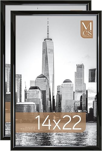MCS Trendsetter - Marco para póster para colgar en la pared, grande, negro y de alto brillo, para colgar fotos y grabados artísticos vertical u