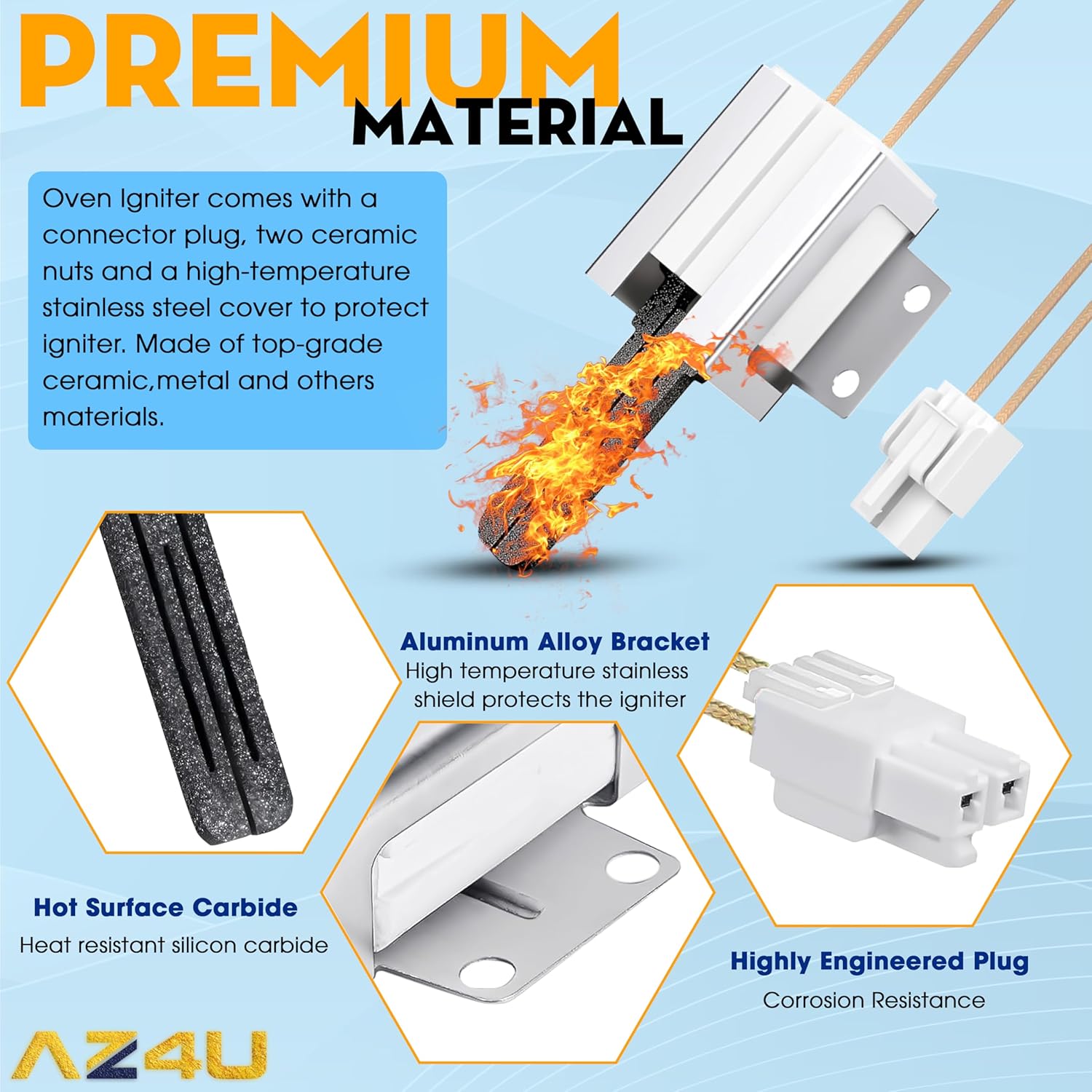 For MEE61841401 lg igniter, MEE61841403 MEE63084901 For lg oven igniter replacement Gas Range Oven (LRG, LSS, LDG, LSG, LTG) Replace PD00001851 1599783 MEE61841402 EAP3535362 AH3535362 EA3535362 Range