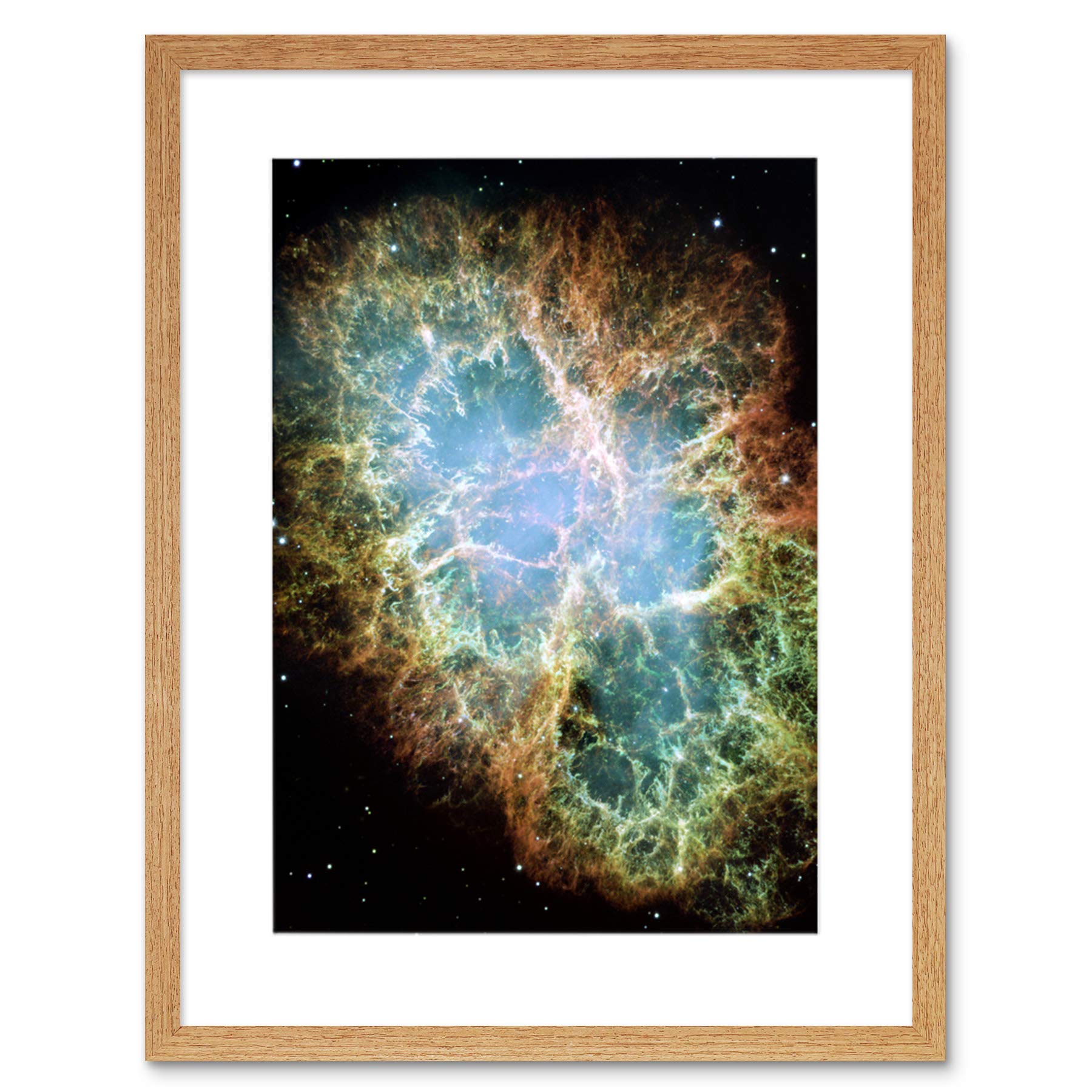 Wee Blue Coo Hubble Space Telescope Image Of The Crab Nebula Framed Wall Art Print