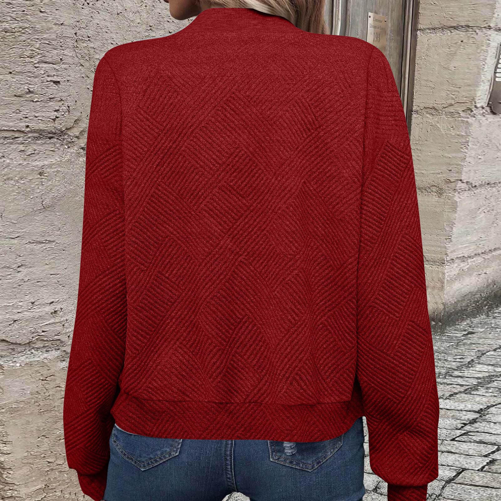 HAOLEI Sudaderas Mujer Sin Capucha Chaqueta Chándal con Cremallera Cuello Redondo Sudaderas Manga Larga con Bolsillo Color Sólido Sweatshirt Informal Sueltos Cómoda Outwear Otono Invierno 2025