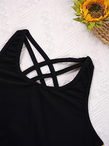 Miniatura 6 de MSemis Conjunto deportivo de 2 piezas para niñas, conjunto deportivo de danza, espalda de corredor y pantalones cortos de gimnasia para bailar