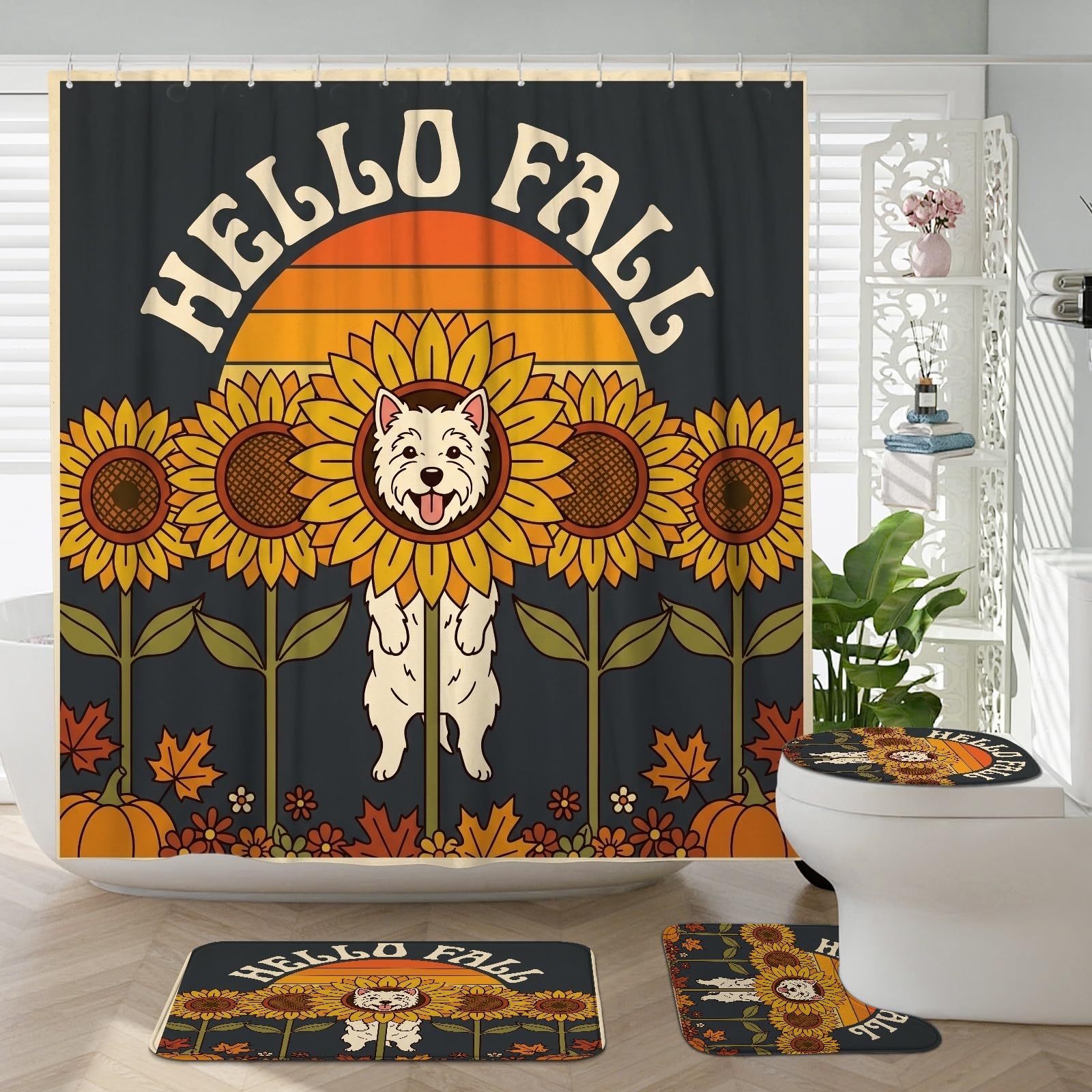 Ensemble de bain Westie d'automne pour recréer la chaleur d'un foyer